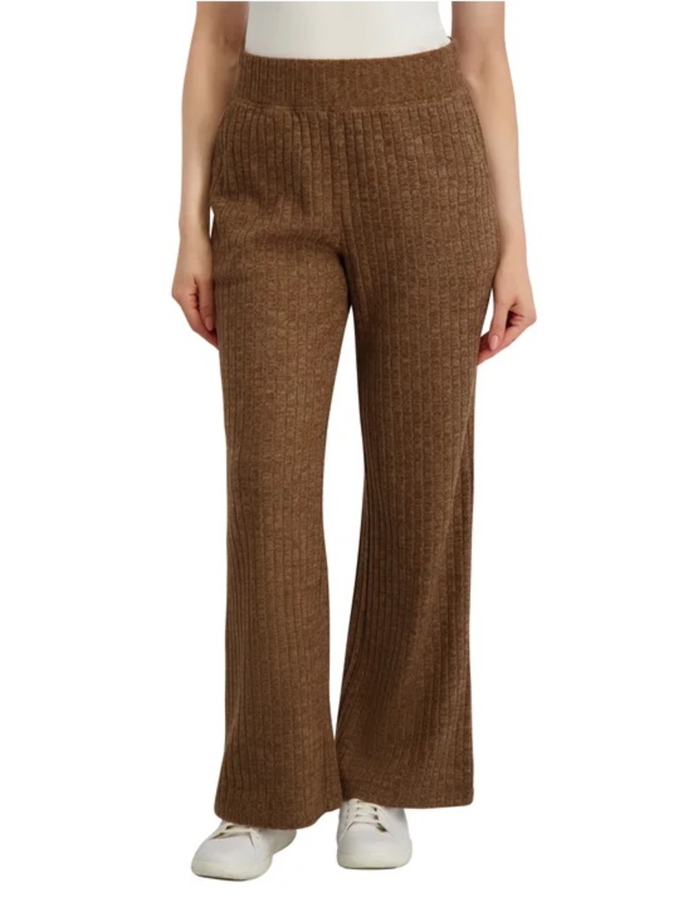NWT 🫶🏼 Andrew Marc Women's Ribbed Knit Wide-Leg Pants - Brown